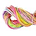 Coobey 160 Pieces Scoubidou Strings DIY Craft Gimp String with Snap Clip Hooks Keychain Ring Clips Plastic Lacing Cord for Jewelry Making, 525-Feet，16 Colors