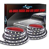 MICTUNING 2Pcs 60 Inch White LED Cargo Truck Bed Light Strip Lamp Waterproof Lighting Kit with On-Off Switch Fuse 2-Way Splitter Cable for Jeep Pickup RV SUV and More