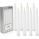 Horizon Candles 10 inch Unscented Straight Candlesticks Dripless Pack of 10 | Long Wax candle stick 10 Hour Burning time for Household, Dinners, Party, Weddings, Events &amp; Special Occasions White