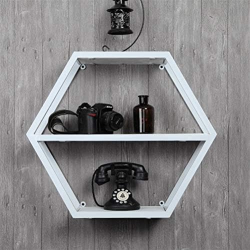 Floating Shelves Metal Floating shelf bracket - Small Floating shelf bracket Freely Combinable Wall Mount Living Room Double Layer Bookshelf Wine Floating shelf bracket Hexagon Floating shelf bracket