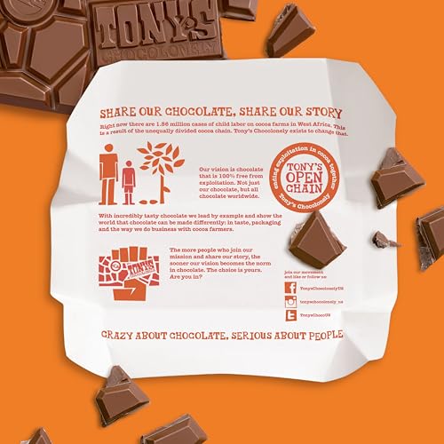 TONY’S CHOCOLONELY SUPER DUPER MILK CHOCOLATE CANDY BAR BUNDLE, MILK & WHITE CHOCOLATE WITH SEA SALT, CARAMEL, PRETZEL TOFFEE, ALMOND, HAZELNUT, MADE FROM QUALITY FAIRTRADE COCOA, 6 BARS, 6.35 OZ EACH