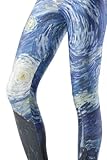 EAST KNITTING Women's Galaxy Printed Seamless Leggings (S-4XL,Colorful)