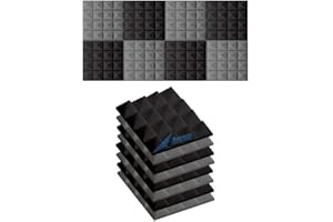 Arrowzoom New 8 Pack of 25 X 25 X 5 cm Soundproofing Pyramid Acoustic Foam Studio Absorbing Tiles Pads Wall Panels AZ1034 (Bl
