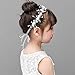Campsis Flower Girls Headpiece White Flower Headband Pearl Hair Accessories Girls Wedding