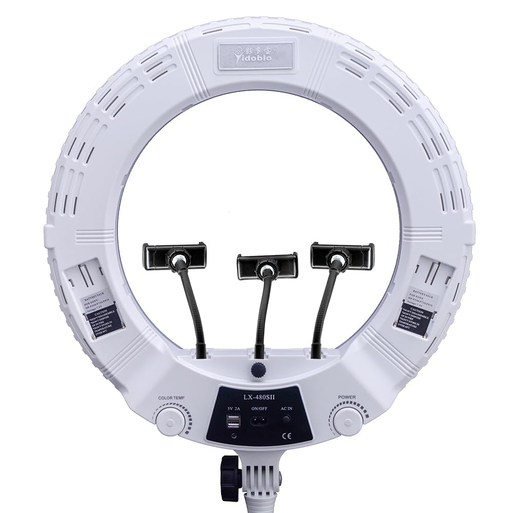 Yidoblo 18 Inch Ring Light with Tripod Stand YouTube LED TikTok Ringlight Kit Color Temperature 3200K to 5500K Makeup Ringlights with Phone Holder Remote Carry Bag Camera Cellphone Video Shoot Selfie