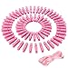 Whaline Mini Pink Clothespins 100 Pieces Baby Shower Clothes Pins Small Wooden Clothespin with Pink Rope for Girl Party Favors and DIY Baby Girl Gender Reveal Parties