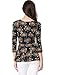 Allegra K Women's Floral Prints Three Quarter Sleeves Peplum Top L Navy Blue