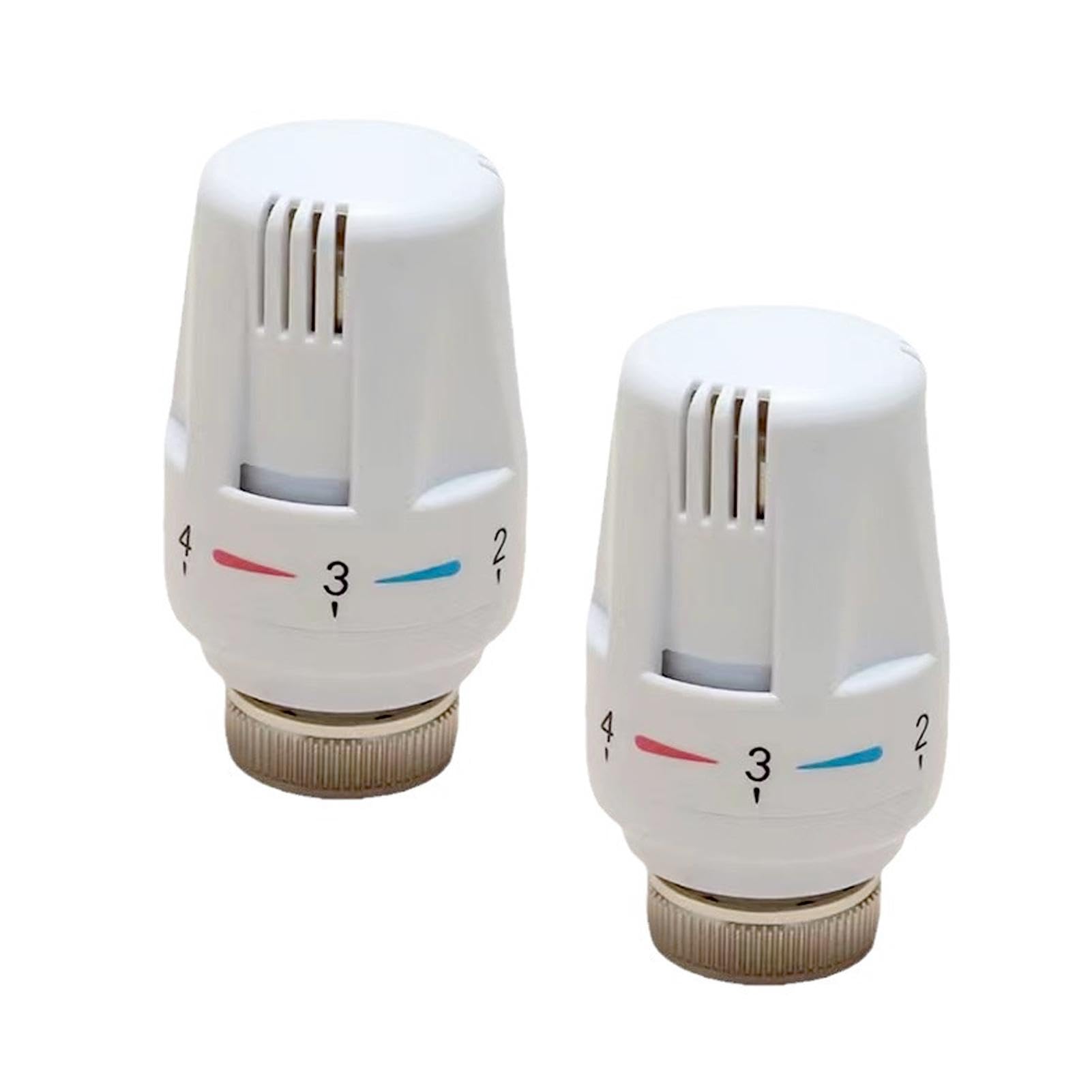 2 PCS Thermostatic Radiator Valve Head, Radiator Thermostat Replacement Head Heating System Temperature Control, Universal TRV Valves Head Thermostat for Home Bedroom Office(White)
