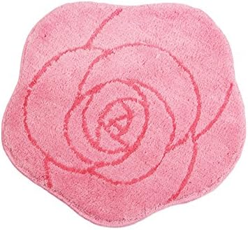 XUKE Pink Flower Round Non-Slip Bathroom Carpet Mat