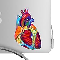 Beautiful Human Heart Artistic Full Color Post Impressionist Painted Style 5 Inch Decal -Fits All MacBooks or Any Laptop-For Indoor or Outdoor Use