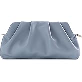 FanChris Evening Bag for Women Ruched Clutch Purse Detachable Metal Chain Crossbody Bag