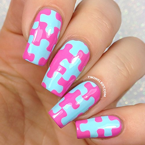 Puzzle Piece Nail Vinyls By Twinkled T - 1 Sheet of 100 Vinyls
