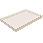 JETEHO Beige Velvet Jewelry Tray for Drawers Jewelrys Display Tray Stackable Jewelry Organizer Trays for Necklace Bracelet Ring Watch (1 Pack)