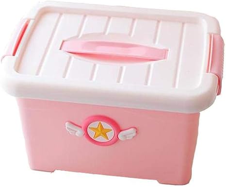 Amazon ウンセン 美しい 整理する 収納ボックス カバー付き プラスチック スーツケース カバー付き 食物 下着 おもちゃ おやつ 収納ボックス ピンク 収納ケース ボックス オンライン通販