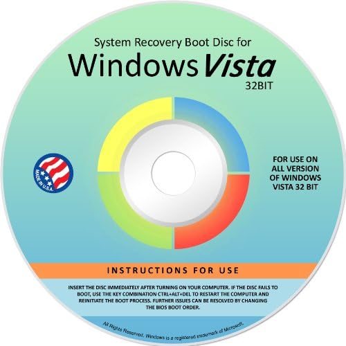 Windows Vista System Recovery Disk Live Boot CD 32 bit (disc is comparable with Home Basic, Home Premium, Business, and Ultimate) [CD-ROM] Windows Vista