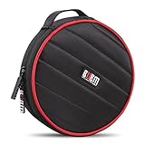 0721H BUBM Portable Round 32 CD Disc Storage Case Bag Heavy Duty CD/DVD Wallet for Car, Home, Office and Travel (Black)