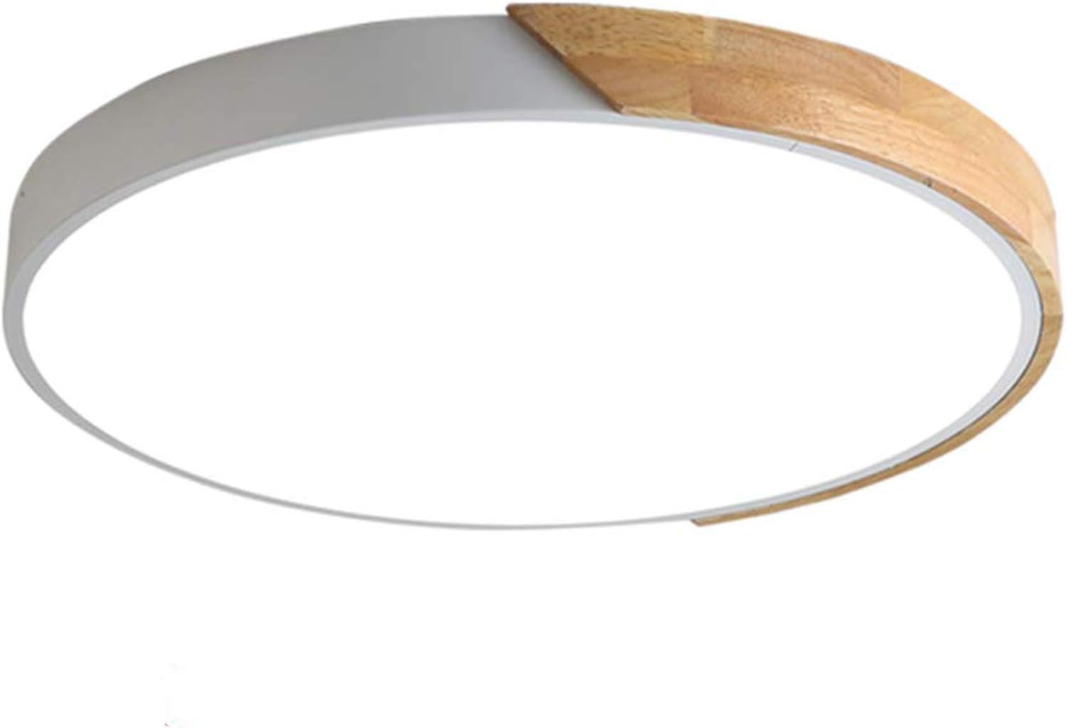 TopDeng Modern Ultra-Thin Ceiling Light LED, 24W Dimmable Round Acrylic Wood Ceiling lamp Remote Control for Bedroom Living Room Children's Room-White 40cm-24W