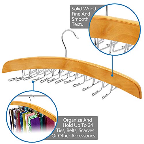 ANKO Tie Belt Hangers 2 Pack, Adjustable Rotating 24 Clip Scarf Racks Holder Hook for Homewares Closet Accessories Organizers Storage - Thumbnail 3