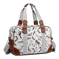 Miss Lulu Canvas Oilcloth Fashion Tote Shoulder Handbag for Women (1106-16J Grey)