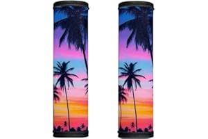 Horeset Palm Tree Print 2 Pack Luggage Handle Wrap for Men Women Luggage Identifier Markers Comfortable Handle Cover Grips Tag