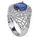 Psiroy Women's 925 Sterling Silver 5ct Sapphire Quartz Filled Ring
