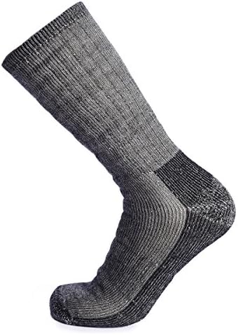 Merino Wool Athletic Crew Socks - Black Thermal Hiking Cold Weather Boot Thick Socks Warm and Soft in Winter For Women