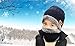 HINDAWI Winter Beanie Scarf for Boys Girls (5-14 Years) Warm Snow Knit Hats Windproof Circle Scarf Kids Slouchy Skull Cap Black