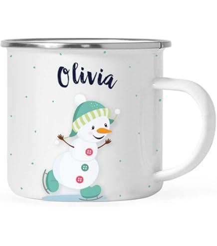 Personalized Kids Christmas Hot Chocolate Mug - 11oz Stainless Steel Campfire Cup With Narwhal Design, Custom Name - View #10