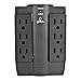 6-Outlet Swivel Surge Protector Wall Tap, Grounded Outlets, 2100 Joules, Black Finish,7792001