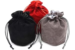 zmgmsmh Drawstring Dice Bag Chess bag small pouch hold chess pieces velvet Fabric Dice Pouch cosplay coin pouch Velvet Jewelry Bag Red/Grey/Black (3, Multicolor)