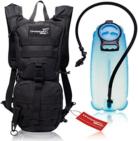 Hydration Pack with 3L Bladder For Trail Running, Cycling, Hiking, Marathons, OCR, MTB. 2017 Summer Edition Tactical Sports And Pro Biker Backpack. BONUS Molle Keychain. By Dragonfly Gear