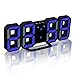 EAAGD 3D Digital Alarm Clock with LED Display, Snooze Alarm, 3 Custom Brightness Nightlight Electric Clocks for Office Table Bedroom Nightstand (Black/Blue)