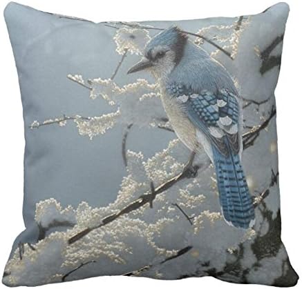 Xueyu Pillowcase Bird Stand On Branches With Snow Print Pillow Covser20 Inch