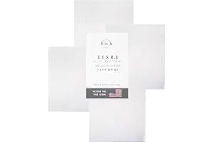 Risch Double-Sided All Clear Vinyl Menu Cover | Two-Sided 2 View Plastic Menu Holder | Slip in Top-Loading Cover | Wipeable, Reusable | 5.5” x 8.5” | Pack of 24