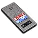 Dockem Luxe N2T Wallet Case for Samsung Galaxy S10 Plus: Slim TPU Bumper & Synthetic Leather Card Case with Textured Twill Canvas Style: 2 Card Slots [Black/Grey]