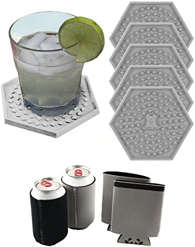 “Multipurpose Non-slip Heat Resistant Coaster Set Eco-friendly Food Grade Silicone – use as food/drink coaster, pan handle and jar opener” WHITE