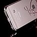 iPhone 6S Case,iPhone 6 Case,ikasus Mini Love Heart Glitter Bling Crystal Rhinestone Diamonds Clear Rubber Rose Electroplate Plating Frame TPU Soft Silicone Bumper Case Cover for iPhone 6/6S 4.7