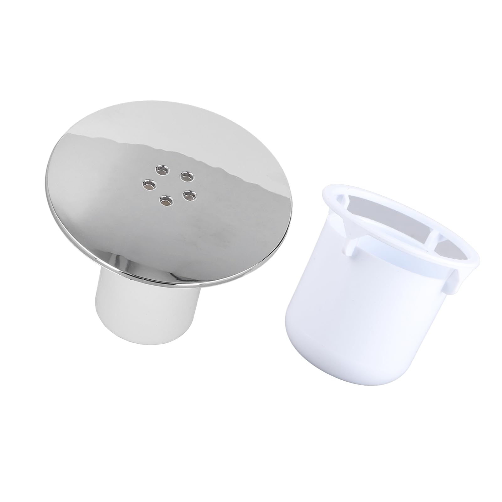 Akozon Shower Drain Cover Tray, Shower Trap Cover Waste Trap Plug Hole Cover Replacement Chromate Treatment Fast