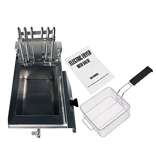 ZXMOTO 10L Commercial Deep Fryer with Basket Strainer Perfect for Chicken, Shrimp, French Fries Timer and Drain Stainless Steel 110V - Thumbnail 3