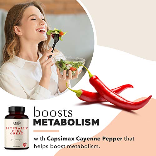 Literally Feel Great Apple Cider Vinegar Capsules, Cayenne Pepper Pills with Turmeric Curcumin