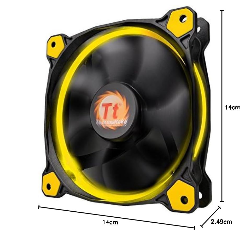 Thermaltake Riing 14 LED PC-Gehäuselüfter gelb 8