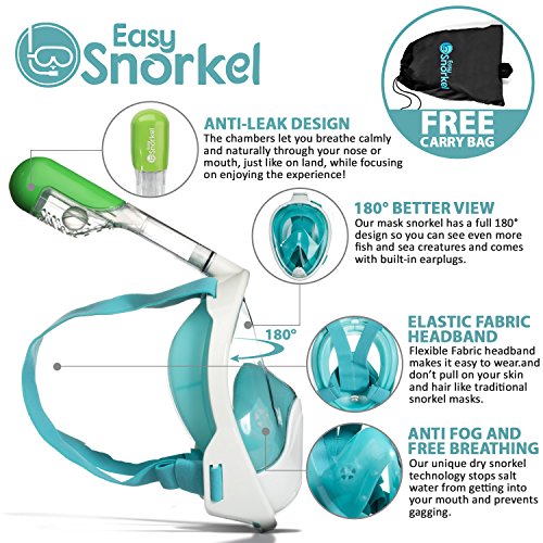 Easy Snorkel Full Face Snorkeling Mask 180 Panoramic View for