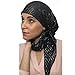 Pre Tied 100% Cotton Fitted Lurex Head Scarf Bandana, Chemo Scarf (Black)