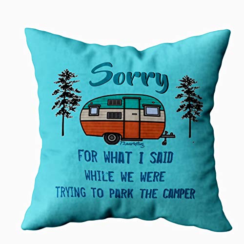 EMMTEEY Christmas Home Decor Throw Pillowcase for Sofa Cushion Cover,Christmas What i Said Parking rv Decorative Square Accent Zippered and Double Sided Printing Pillow Case Covers 18X18Inchï¼ŒSet of 2