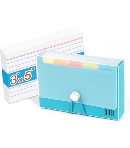 Amazon.com: Enday Index Card Holder Blue, 3x5 Note Flash Card Organizer  Case, File Box with 5 Dividers, Notecard Box Holds 100 Cards, Also  Available in Red, Purple, Green, Pink, Grey, 4 Pack :