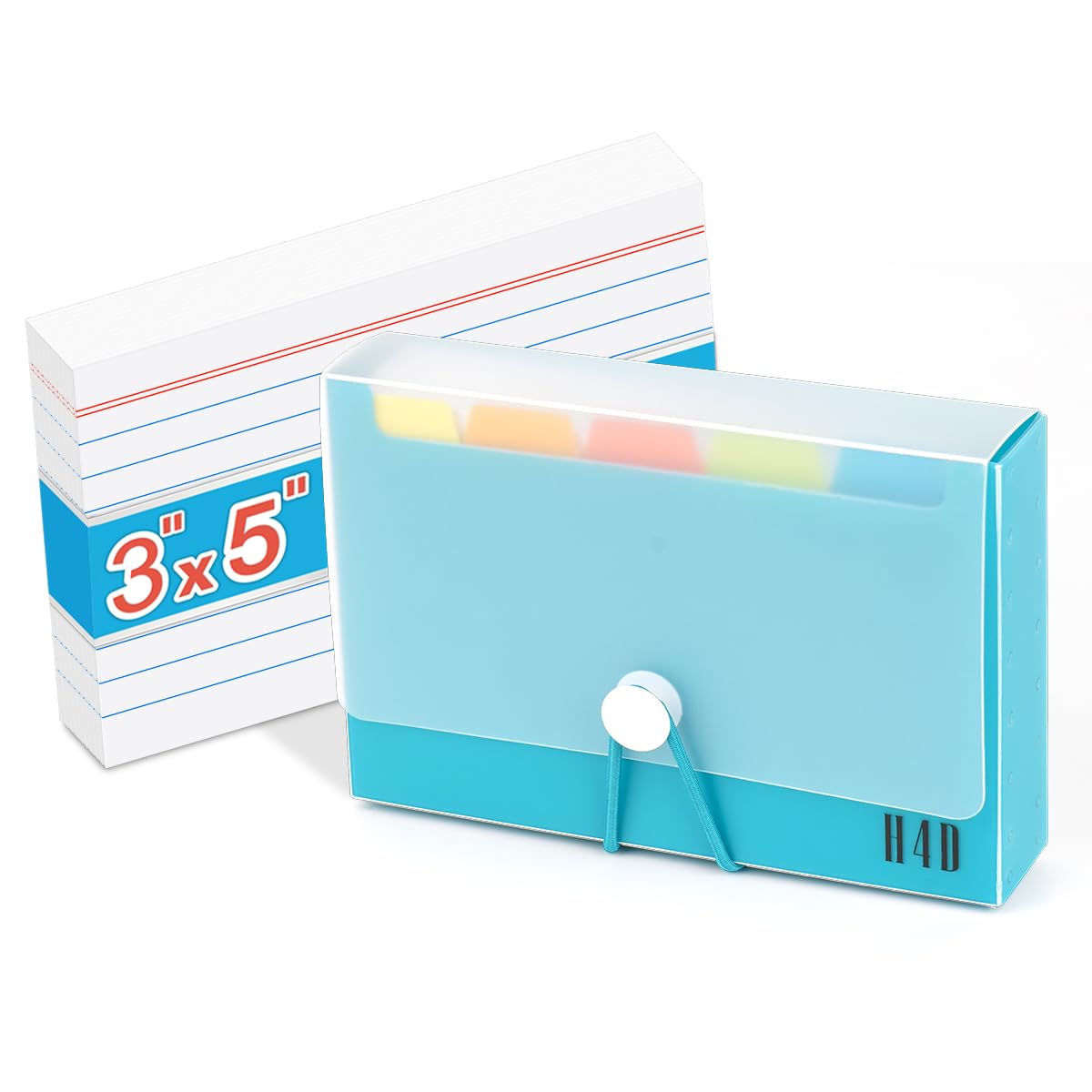 Photo 1 of H4D 3x5 Index Card Case with 100 Heavyweight Ruled Index Cards and Dividers, Teal