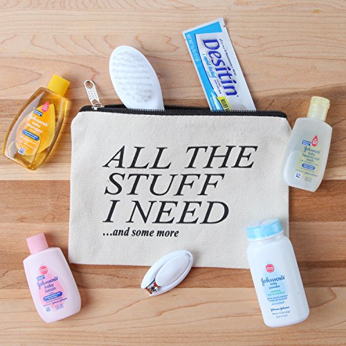 Canvas Zipper Pouch, Cotton Cosmetic Makeup Bag, Student School Art Supplies Organizer, Cute Quote Zip Cotton Pouches for Women, Holds 50 Pencil-Make Up-Toiletries-Phones-Electronics