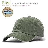 Plain Washed Cotton Twill Baseball Cap with Adjustable Velcro (Olive Green)