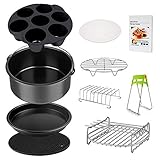 Air Fryer Accessories Set for 3.7, 5.3, 5.5, 5.8 QT,8 pieces for Gowise Phillips and Cozyna Air Fryer (7.5 inch, 8 pcs)