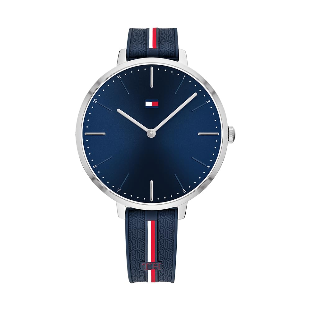 Tommy Hilfiger Analogue Quartz Watch for Women with Navy Blue Silicone Bracelet - 1782154
